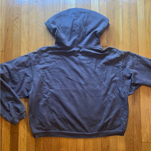 Badkiss Brown Sweatsuit Heavyweight Drop Shoulder Cropped Oversized Hoodie - Picture 4 of 9